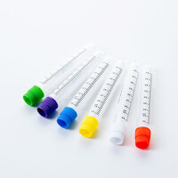 Криопробирка 4.5 мл белая, красная, зеленая, голубая, фиолетовая крышка, внутренняя резьба,  -196°C -121°C, гамма-стерильная 